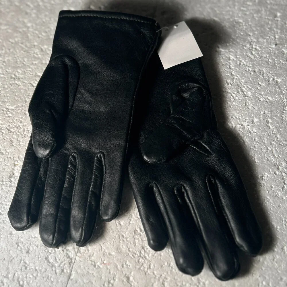 Propper International NWT Women's Black Leather Gloves Wool Lined Essential